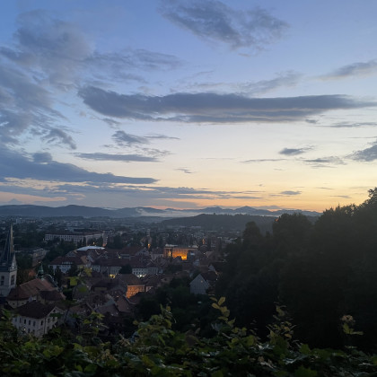 Slika Ljubljane proti jugozahodu z grajskega griča